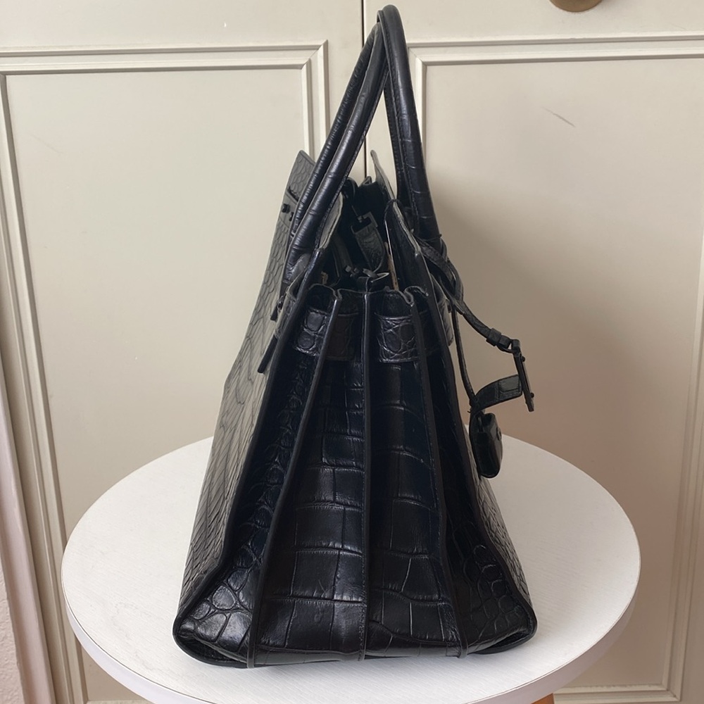 SAINT LAURENT Med/Lrg Croc Sac Du Jour - Picture 7 of 14